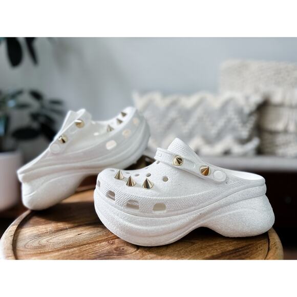 croc Shoes - Rare Limited Edition Crocs Bae Glitter Studded Spike Platform – Women’s Size 8